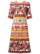 Dolce & Gabbana Mambo Print Flared Dress, Women's, Size: 40, Cotton/spandex/elastane