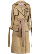 Loewe Belted Trench Coat - Neutrals
