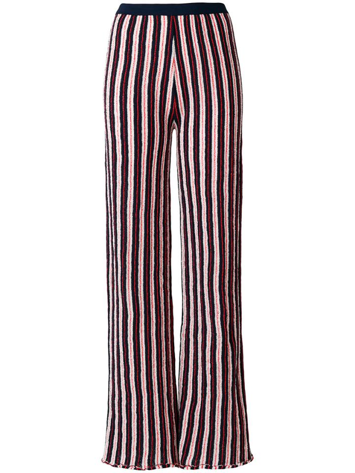 Aviù Striped Wide Leg Trousers - Blue
