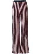 Aviù Striped Wide Leg Trousers - Blue