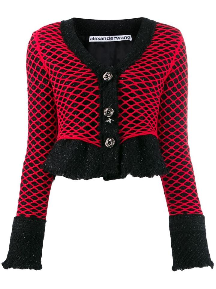 Alexander Wang Tweed Fishnet Jacket - Black