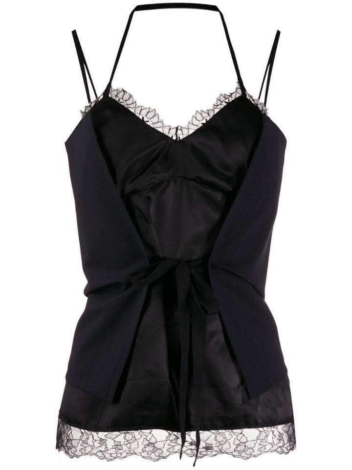 Mm6 Maison Margiela Wrap Tie Lace Camisole - Blue