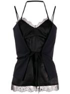 Mm6 Maison Margiela Wrap Tie Lace Camisole - Blue