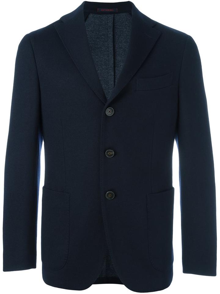 The Gigi Three Button Blazer, Men's, Size: 54, Blue, Cotton/wool