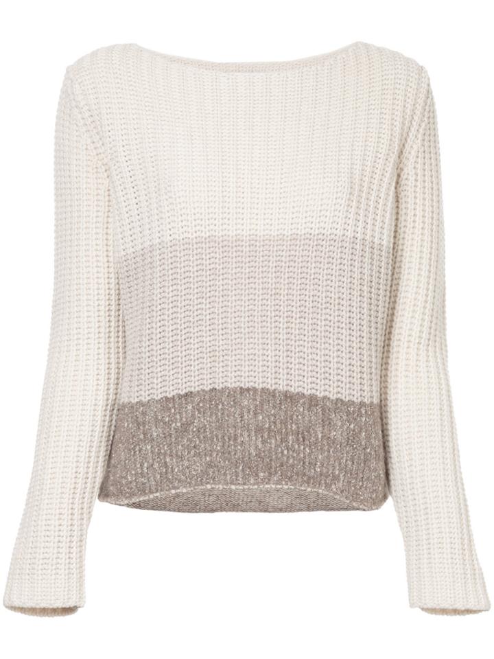 Fabiana Filippi Neutral Colour Block Jumper - White