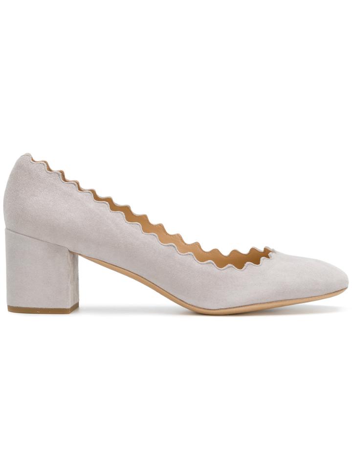 Chloé Lauren Block-heel Pumps - Grey