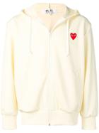 Comme Des Garçons Play Heart Patch Zip-up Hoodie - Neutrals