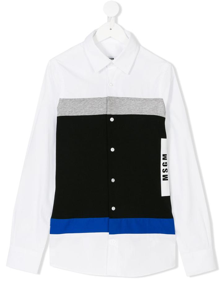 Msgm Kids Branded Shirt - White