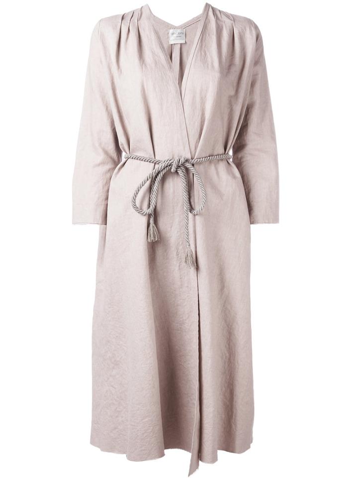 Forte Forte - Loose-fit Belt Coat - Women - Cotton/linen/flax - 0, Pink/purple, Cotton/linen/flax