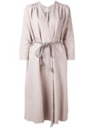 Forte Forte - Loose-fit Belt Coat - Women - Cotton/linen/flax - 0, Pink/purple, Cotton/linen/flax