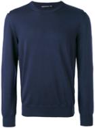 Alexander Mcqueen - Skull Insert Jumper - Men - Silk/wool - S, Blue, Silk/wool