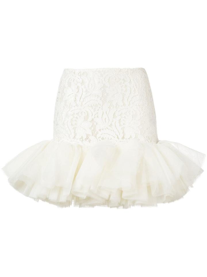 Brognano Lace Tulle Skirt - White