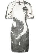Rubin Singer Swirl Sheath Dress With Cape Sleeve - Multicolour