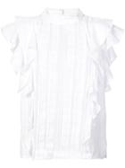 Veronica Beard Frilled Loose Blouse - White