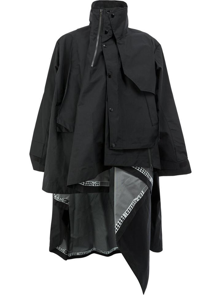 Facetasm Deconstructed Raincoat - Black