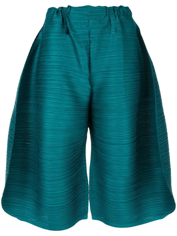 Pleats Please By Issey Miyake Cropped Bounce Trousers - Green