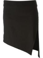 Ann Demeulemeester Asymmetric Mini Skirt, Women's, Size: 36, Black, Cotton/linen/flax/spandex/elastane/virgin Wool
