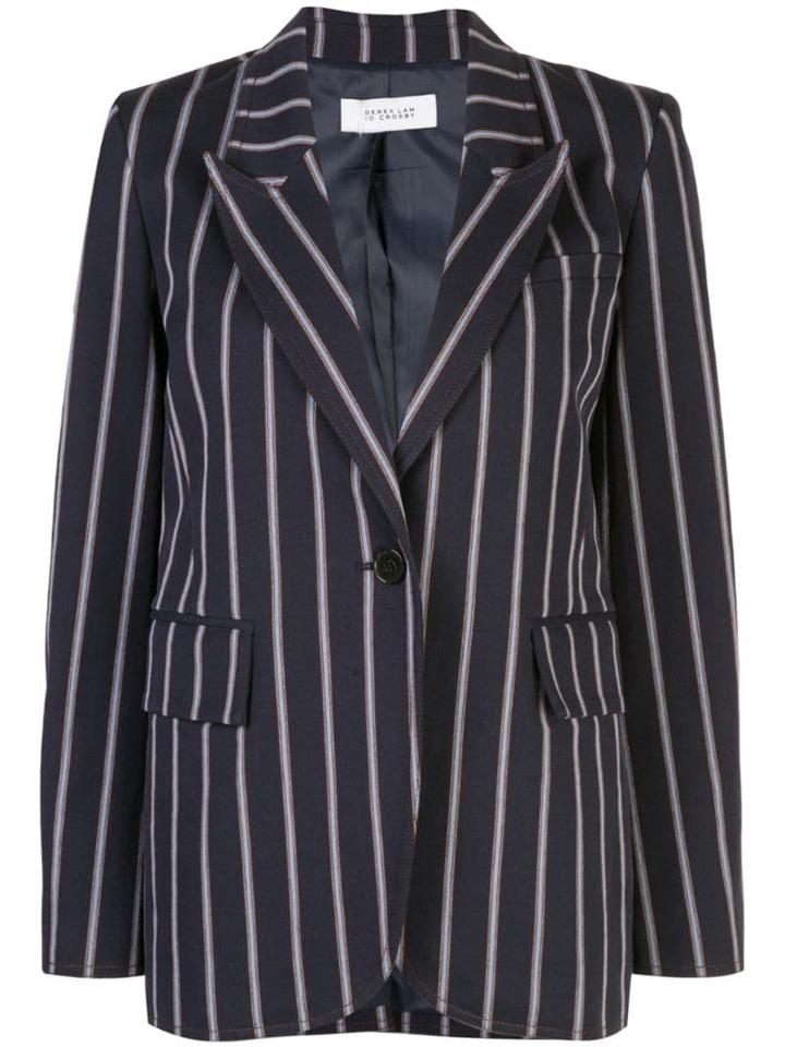 Derek Lam 10 Crosby Pencil Striped Blazer With Contrast Rib Trim -