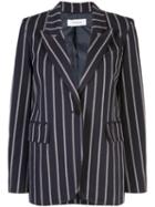Derek Lam 10 Crosby Pencil Striped Blazer With Contrast Rib Trim -