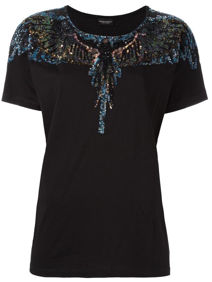 Marcelo Burlon County Of Milan 'el Risco' T-shirt, Women's, Size: Xs, Black, Cotton/pvc