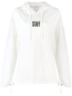 Vetements Staff Print Hooded Sweatshirt, Women's, Size: Large, White, Cotton