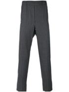 Lucio Vanotti Pinstripe Cropped Leg Trousers - Grey