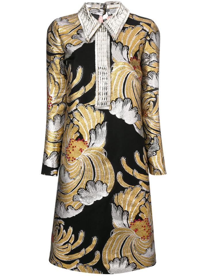 Rochas Metallic Brocade Dress - Multicolour