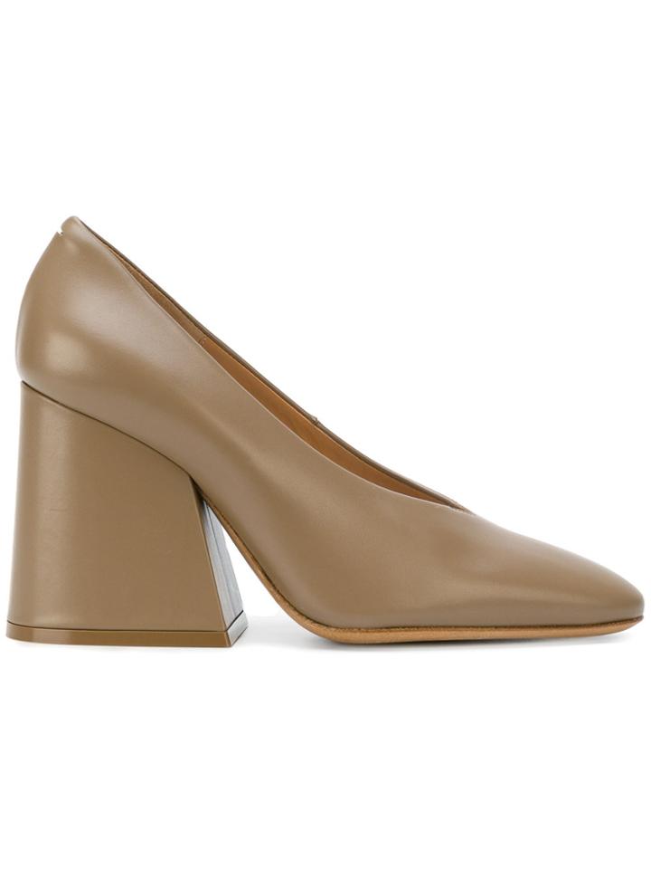 Maison Margiela Flared Heel Pumps - Nude & Neutrals