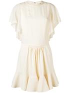 Chloé Frilled Flared Dress - Nude & Neutrals