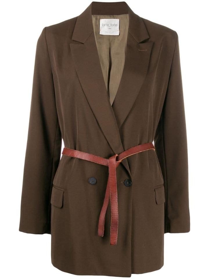 Forte Forte Belted Blazer Jacket - Brown