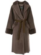Blancha Belted Single-breasted Coat - Brown