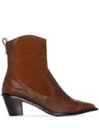 Reike Nen Snake Effect 60mm Western Boots - Brown