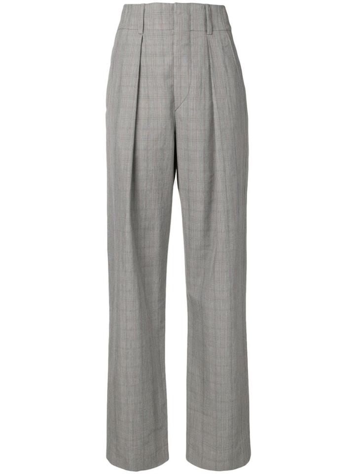 Isabel Marant Étoile Checked High Waisted Trousers - Grey