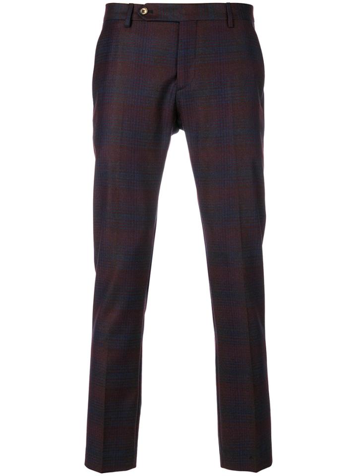 Entre Amis Patterned Cropped Trousers - Pink & Purple