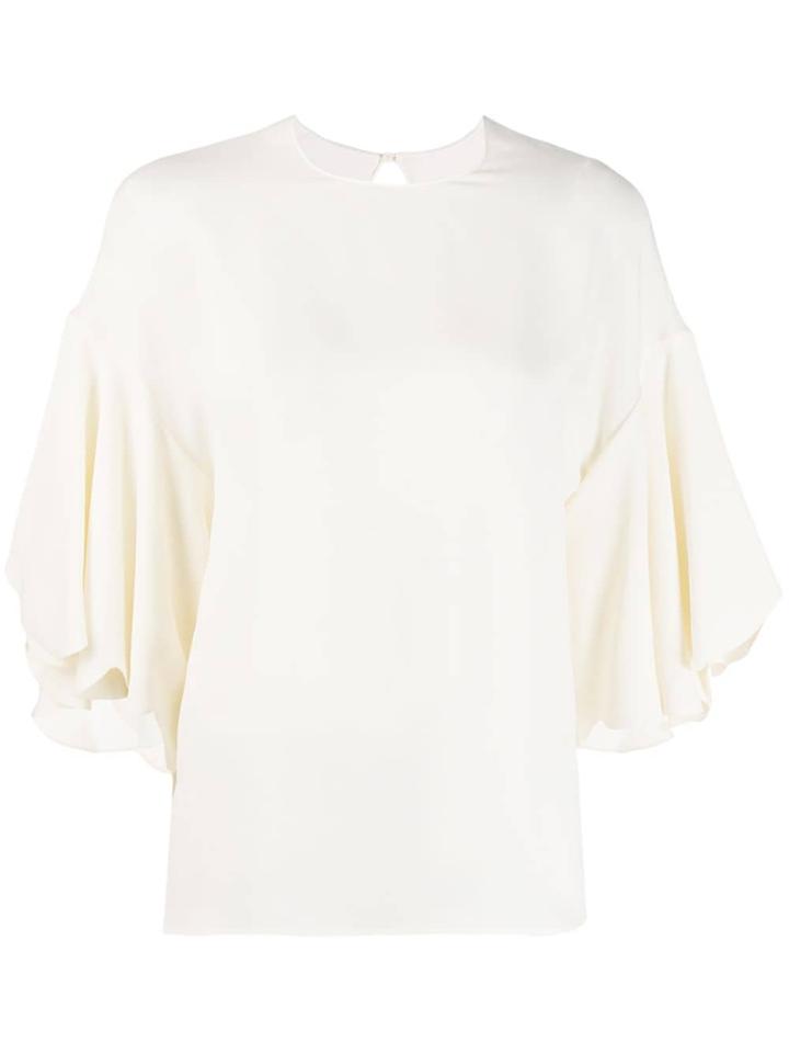 Valentino Tulip Sleeve Blouse - White