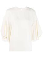Valentino Tulip Sleeve Blouse - White