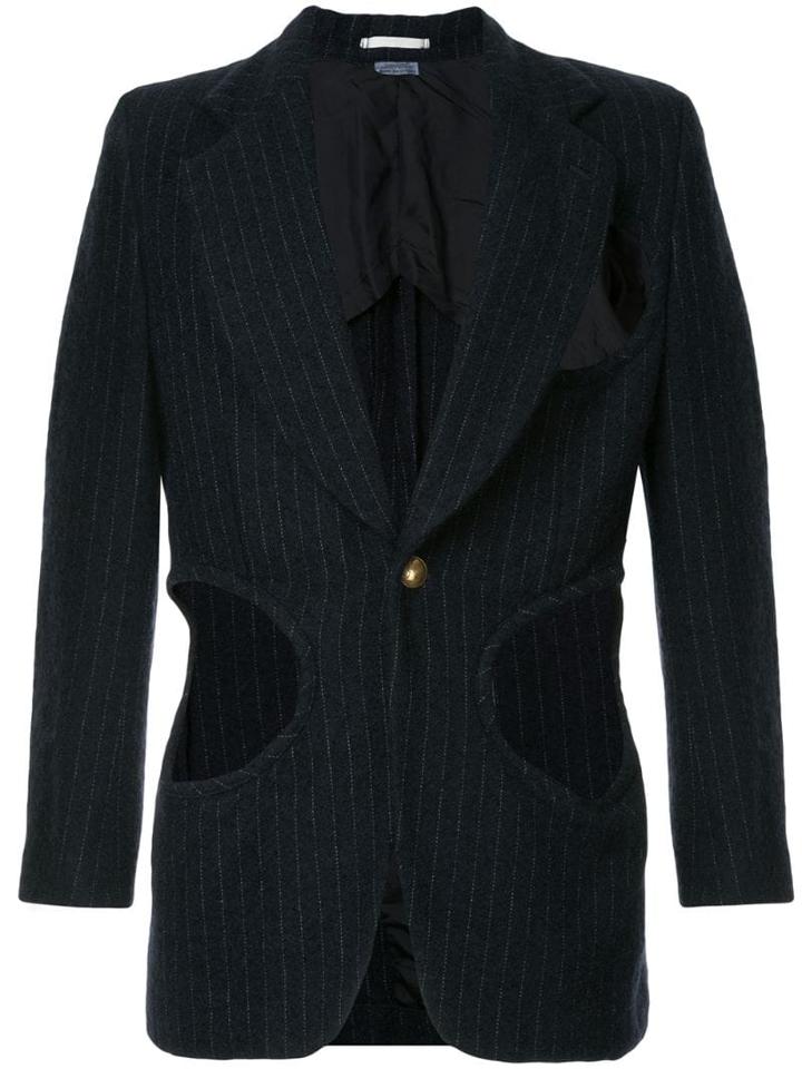 Comme Des Garçons Pre-owned Pinstripe Blazer - Blue