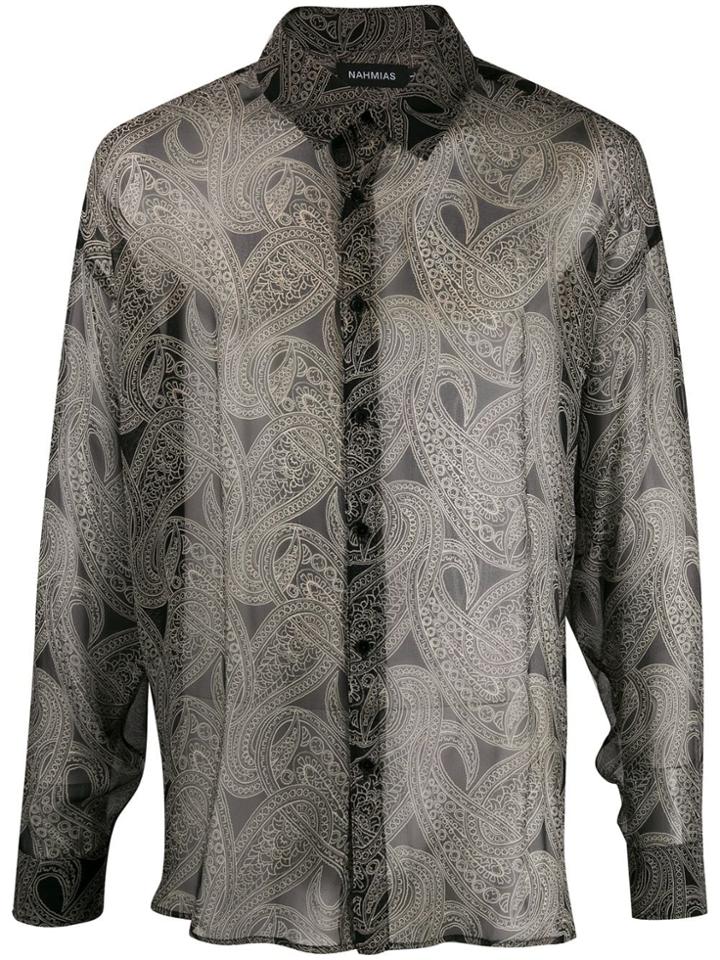 Nahmias Paisley Print Shirt - Black