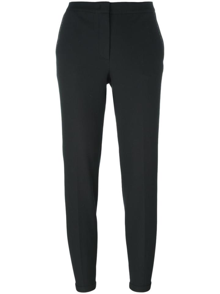Fabiana Filippi Slim Fit Cropped Trousers, Women's, Size: 42, Black, Spandex/elastane/polyester/cotton