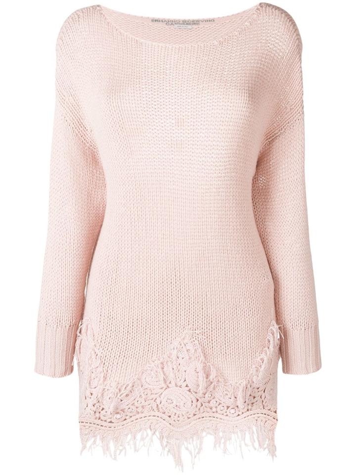 Ermanno Scervino Embroidered Hem Jumper - Pink