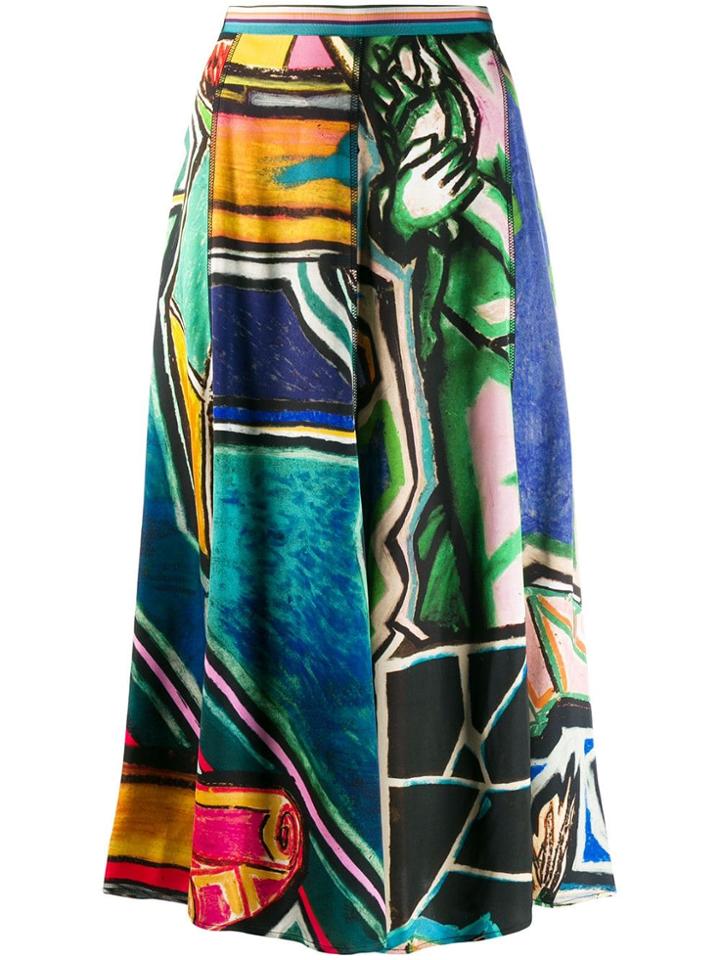 Paul Smith Printed Midi Skirt - Blue