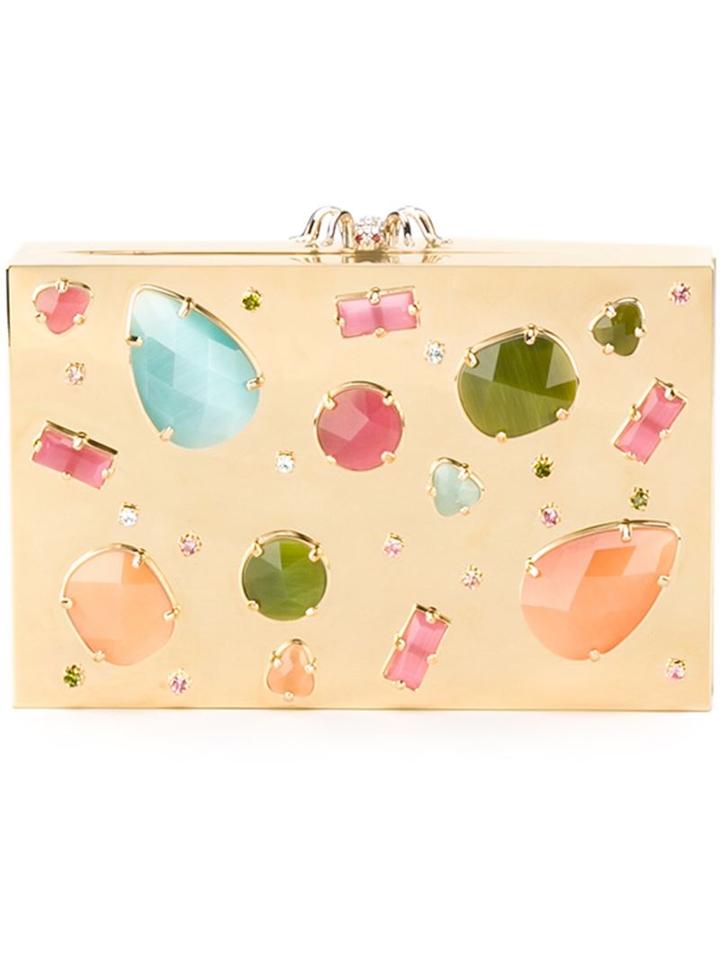 Charlotte Olympia Andy S Inheritance Clutch, Women's, Grey, Brass/stone