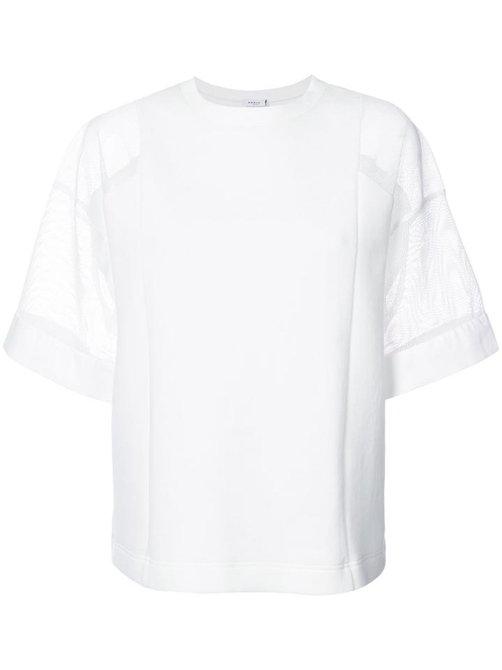 Akris Punto - Semi-sheer Sleeves Boxy Blouse - Women - Cotton - 10, White, Cotton