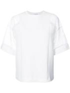Akris Punto - Semi-sheer Sleeves Boxy Blouse - Women - Cotton - 10, White, Cotton