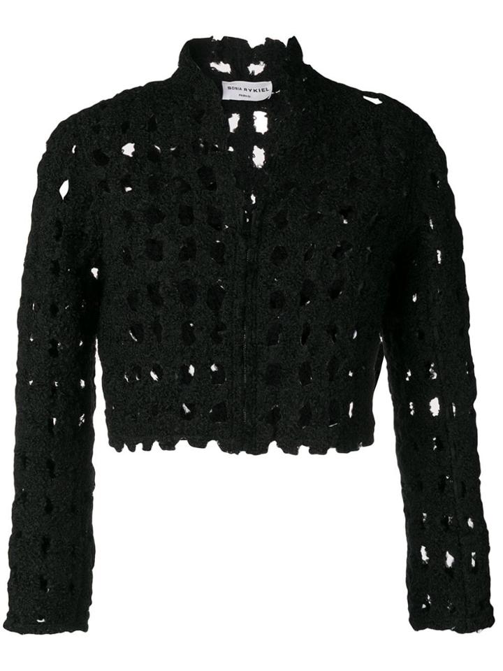 Sonia Rykiel Cropped Knit Jacket - Black