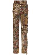 Mugler Tapestry Cargo Trousers - Green