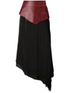 Loewe - Asymmetric Long Skirt - Women - Calf Leather/viscose - 38, Women's, Brown, Calf Leather/viscose