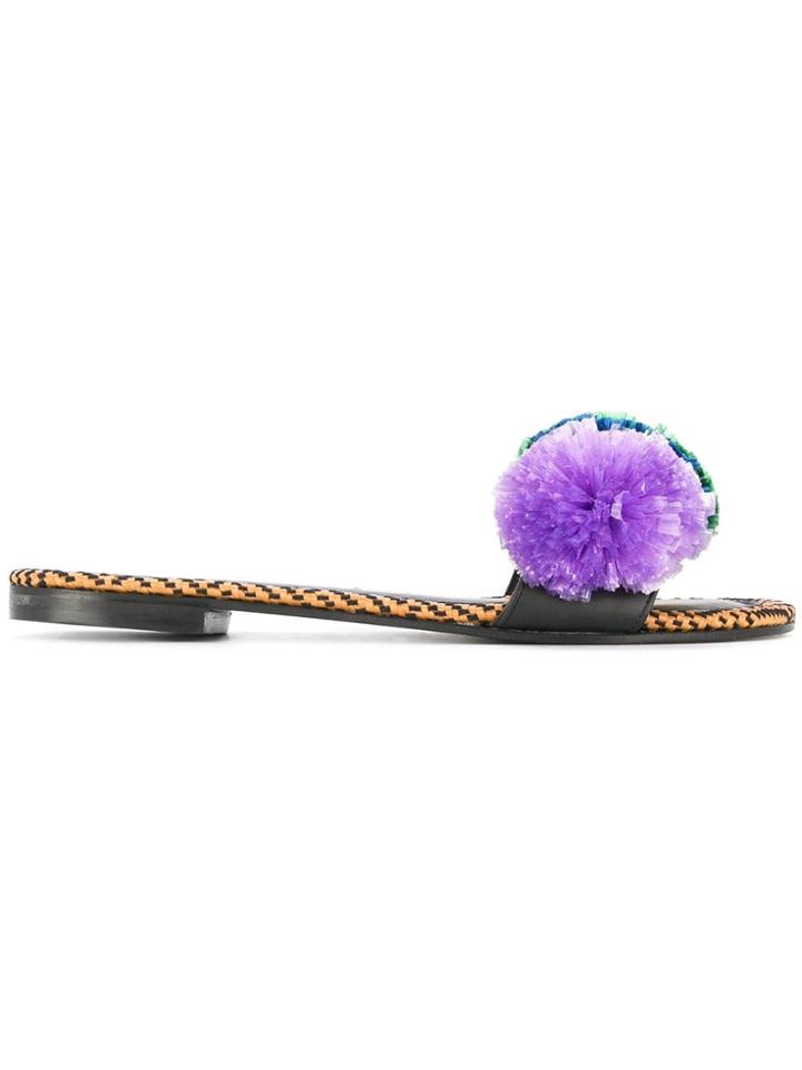 Avec Modération Pom Pom Slippers - Black
