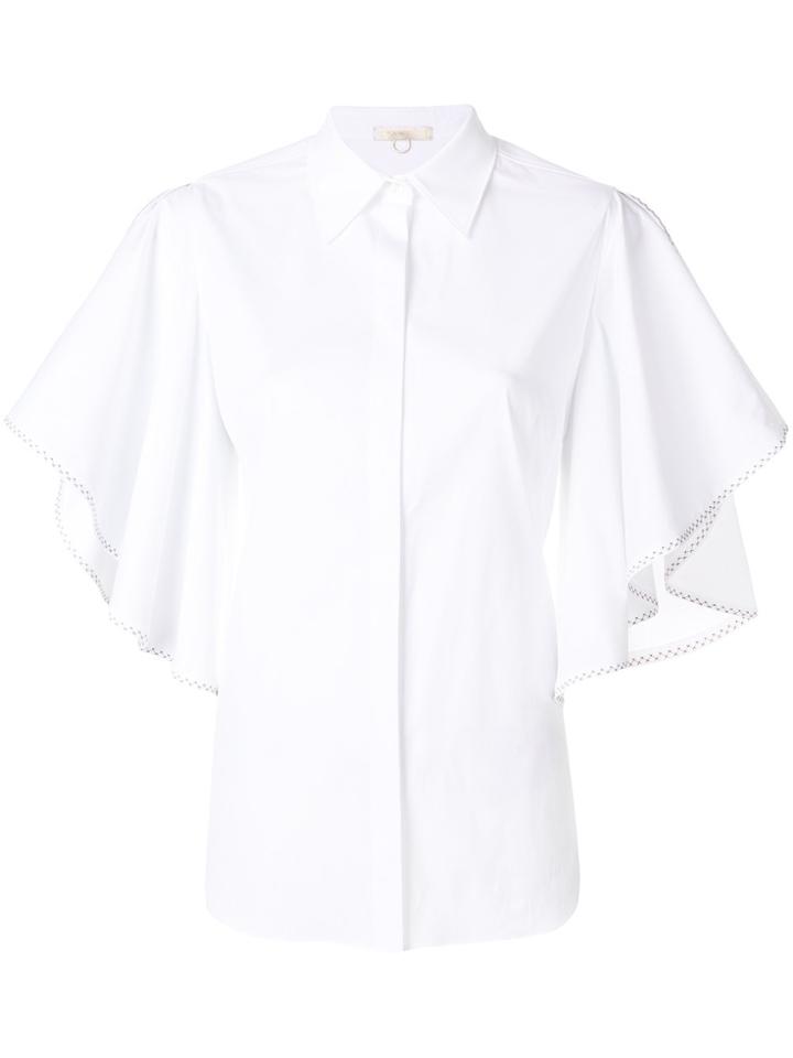 Mantu Ruffled Sleeves Shirt - White