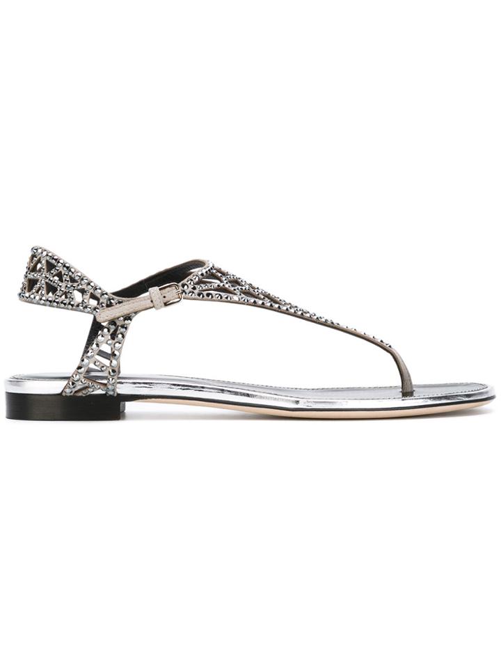 Sergio Rossi Studded Sandals - Grey